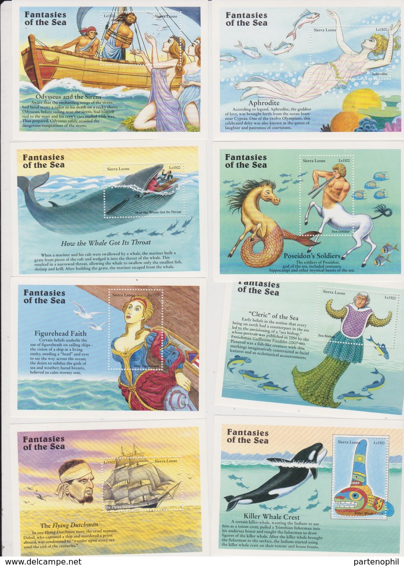 Sierra Leone 1996 Fantasies Of The Sea, 39 Souvenir Sheet Set - Sierra Leone (1961-...)