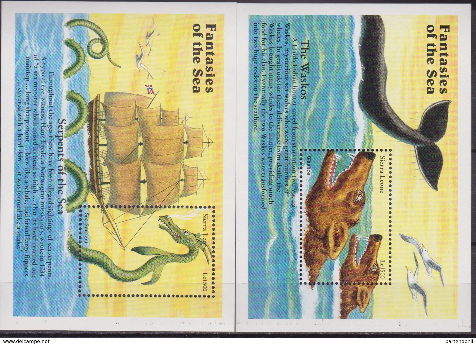 Sierra Leone 1996 Fantasies Of The Sea, 39 Souvenir Sheet Set - Sierra Leone (1961-...)