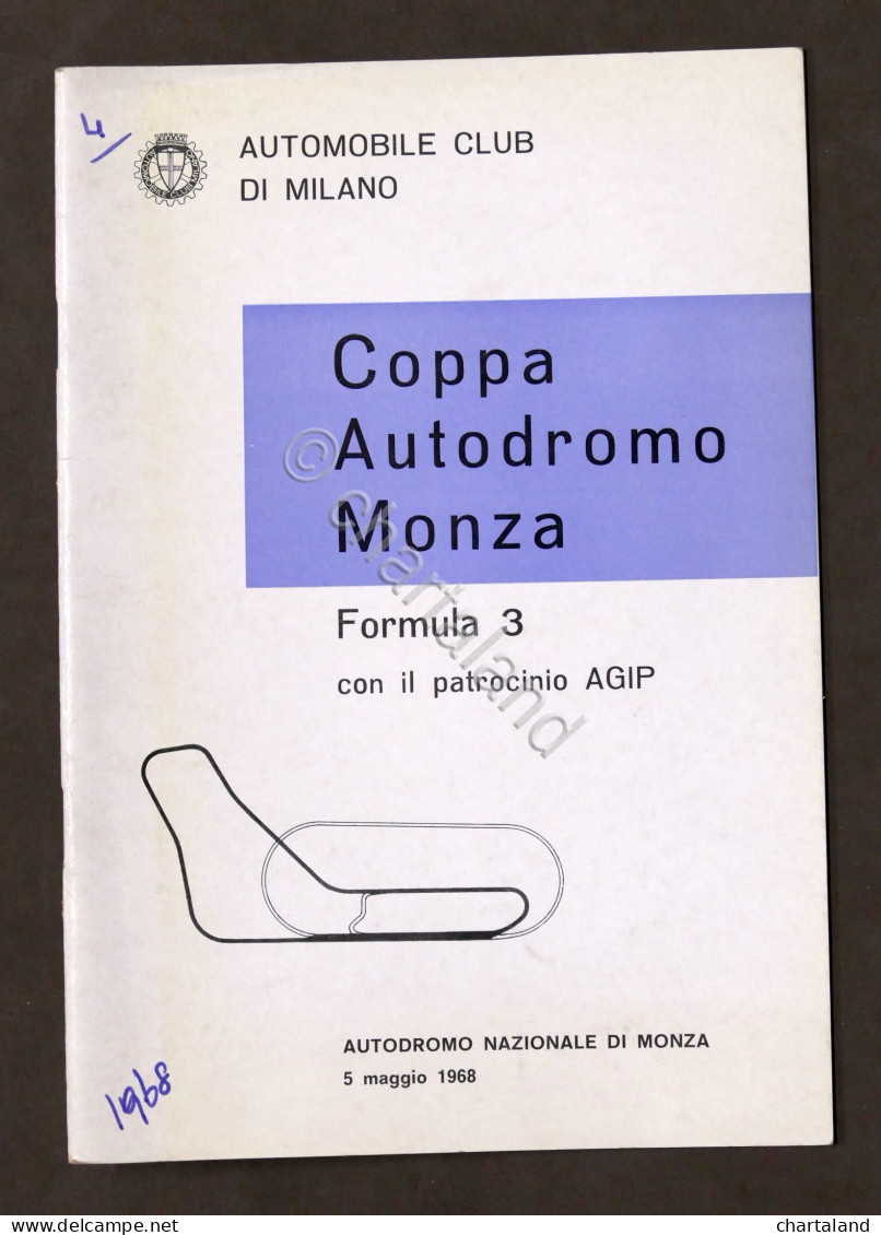 Sport - Coppa Autodromo Monza - Formula 3 - Regolamento - 5 Maggio 1968 - Altri & Non Classificati