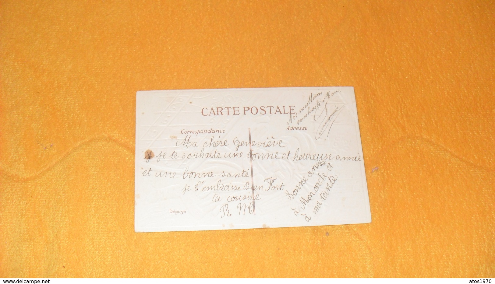 BELLE CARTE POSTALE GAUFFREE ANCIENNE CIRCULEE DATE ?..../ BONNE ANNEE...PERE NOEL.. - Anno Nuovo