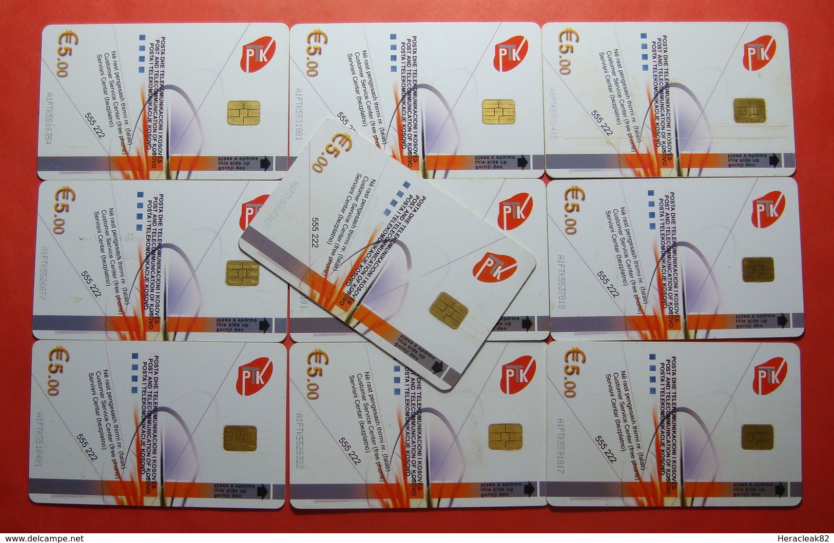 Series 55, Kosovo Lot Of 10 Chip Phone CARD 5 EURO Used Operator VALA900 (Alcatel) *Mountain Brezovica* - Kosovo