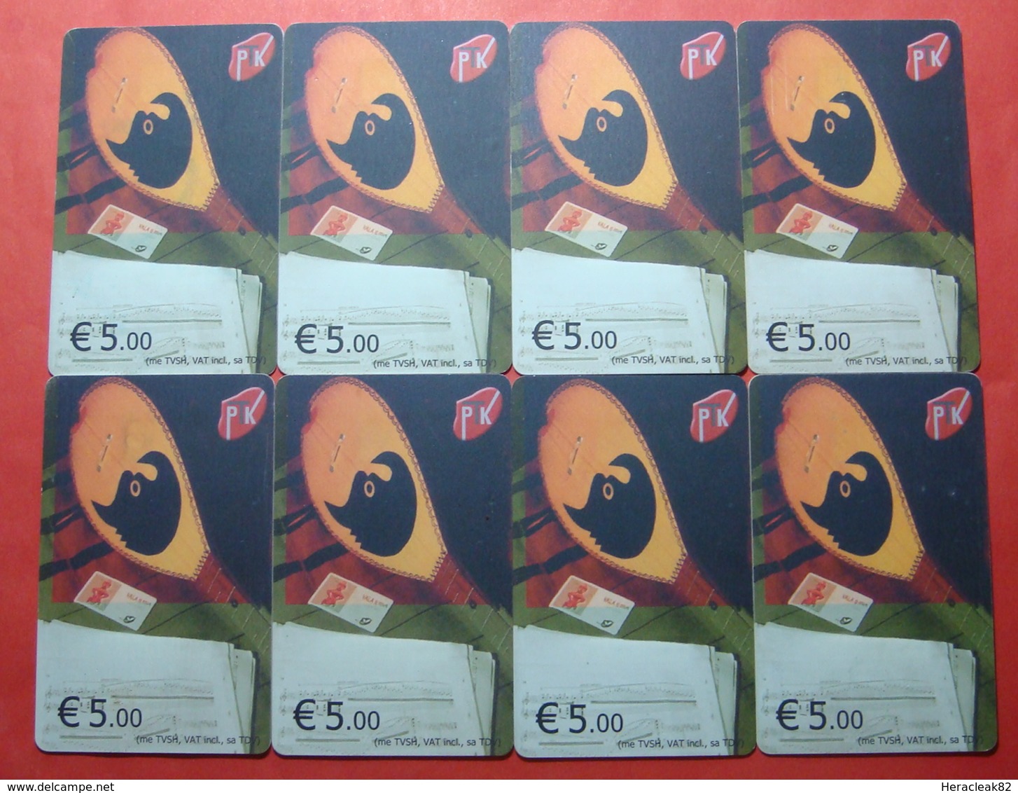 Series 1,2,3,4,5,6,7,8,, Kosovo Lot Of 8 Chip Phone CARD 5 EURO Used Operator VALA900 (Alcatel) *Turkish National Instr* - Kosovo