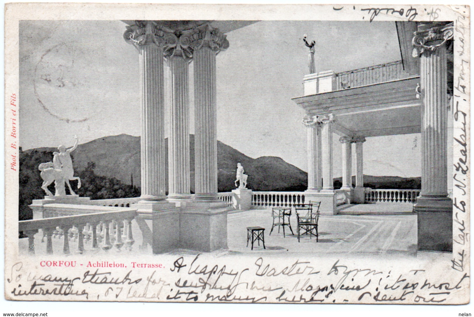 GREECE -CORFOU-ACHILLEION-TERRASSE -VIAGGIATA 1904 - Greece