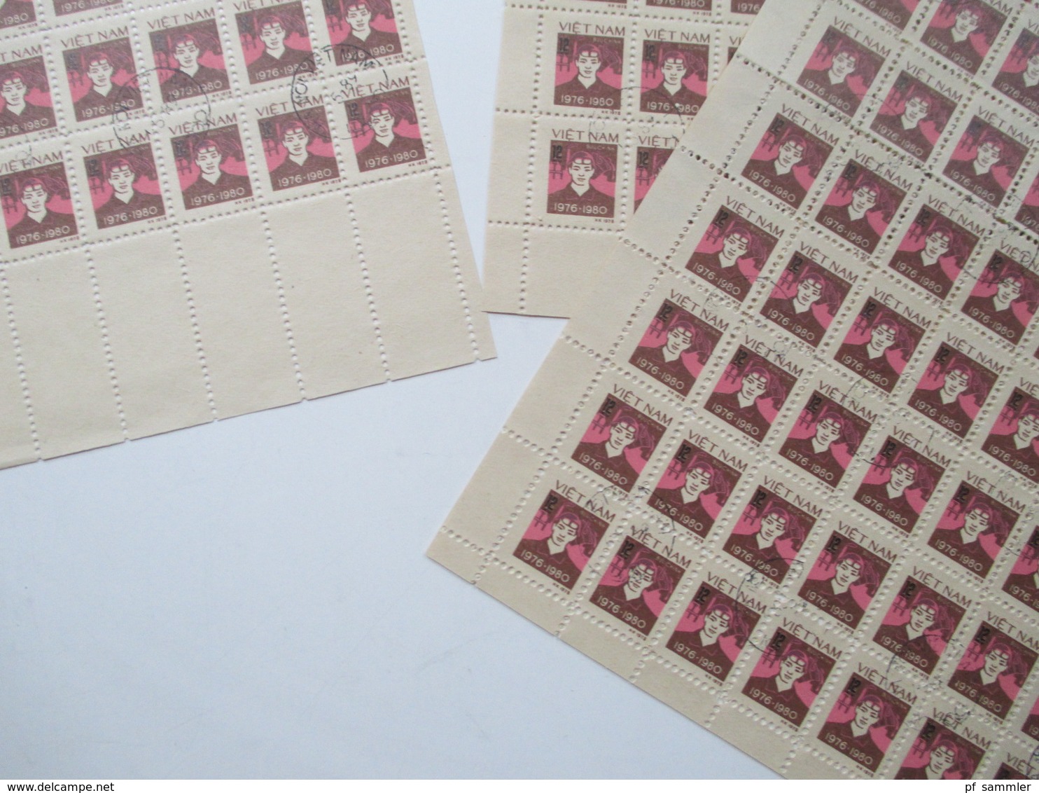 Vietnam Ca. 1979 -80er Jahre Bogenposten / Bogenteile Mehr Als 75 Stk / über 4000 Marken Gestempelt! Fundgrube! Hoher KW - Sammlungen (ohne Album)
