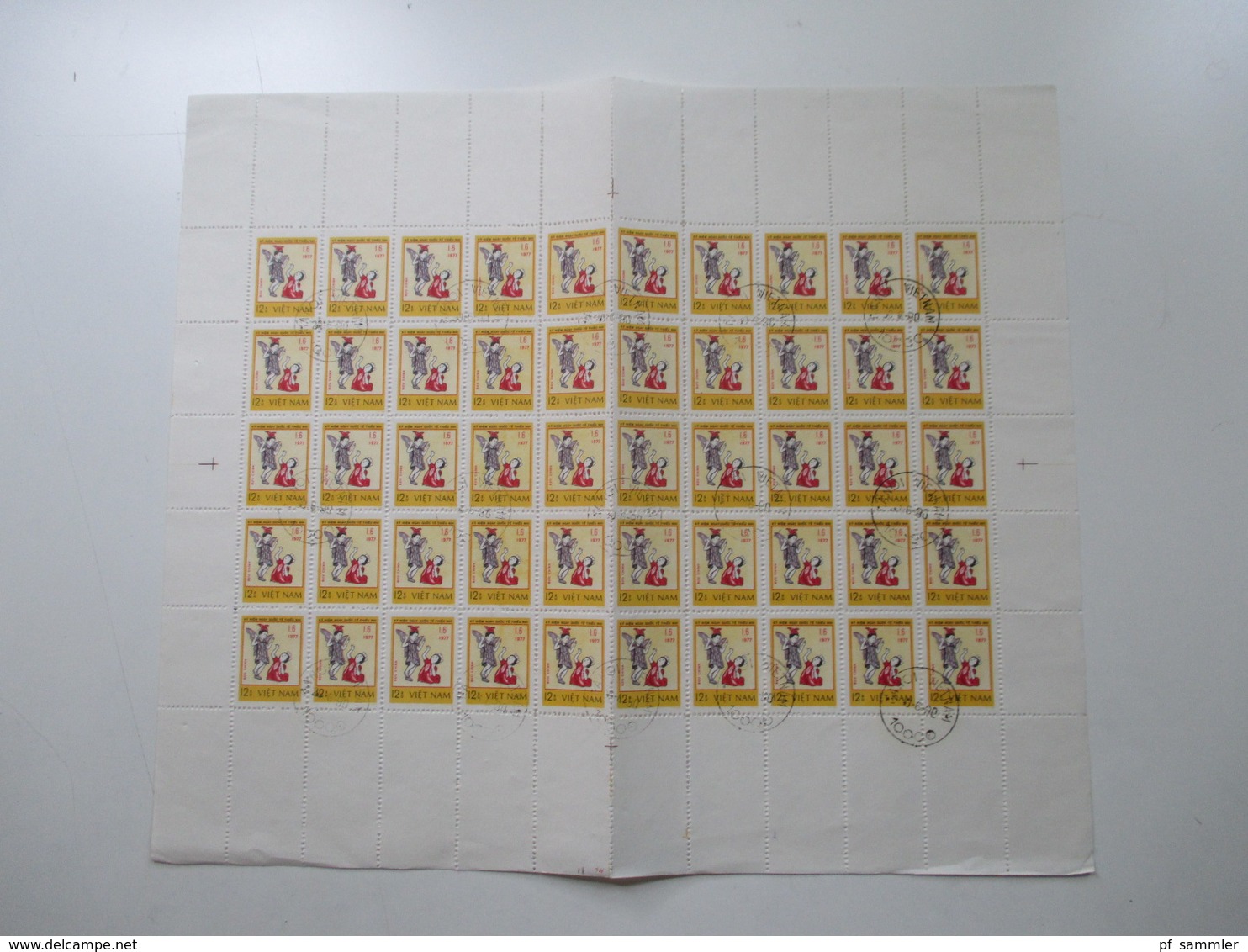 Vietnam ca. 1979 -80er Jahre Bogenposten / Bogenteile mehr als 75 Stk / über 4000 Marken gestempelt! Fundgrube! Hoher KW