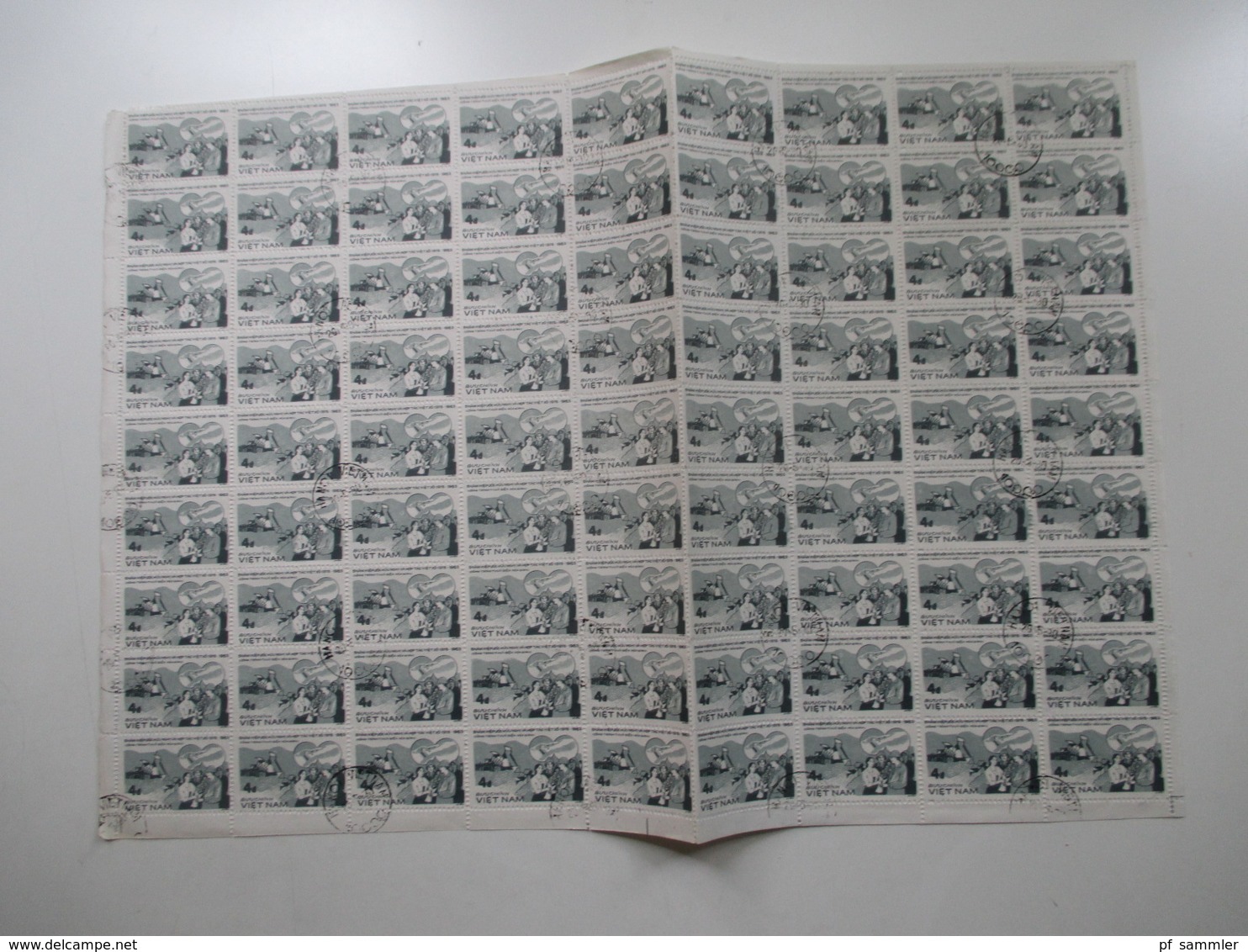 Vietnam ca. 1979 -80er Jahre Bogenposten / Bogenteile mehr als 75 Stk / über 4000 Marken gestempelt! Fundgrube! Hoher KW