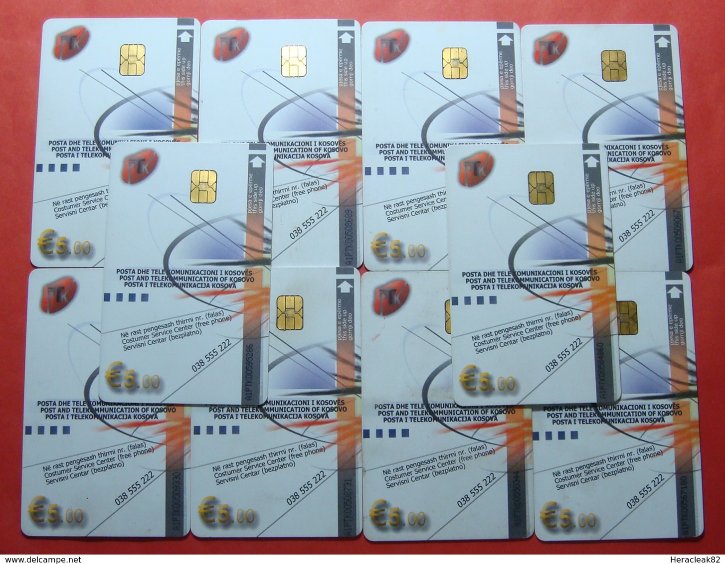 Series 005, Kosovo Lot Of 10 Chip Phone CARD 5 EURO Used Operator VALA900 (Alcatel) *Turkish National Instr* - Kosovo