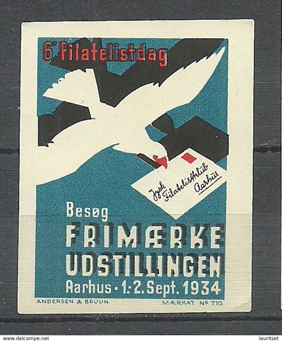 DENMARK 1934 Stamp Exhibition Briefmarkenausstellung Aarhus Reklamemarke Vignette MNH - Sonstige & Ohne Zuordnung