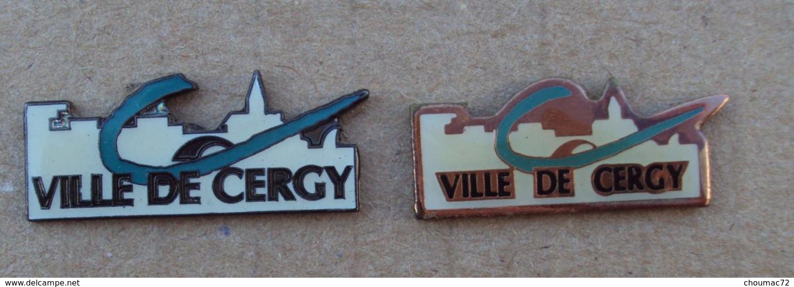 Pin's Villes 014, Ville De Cergy, Lot De 2 Pin's - Villes