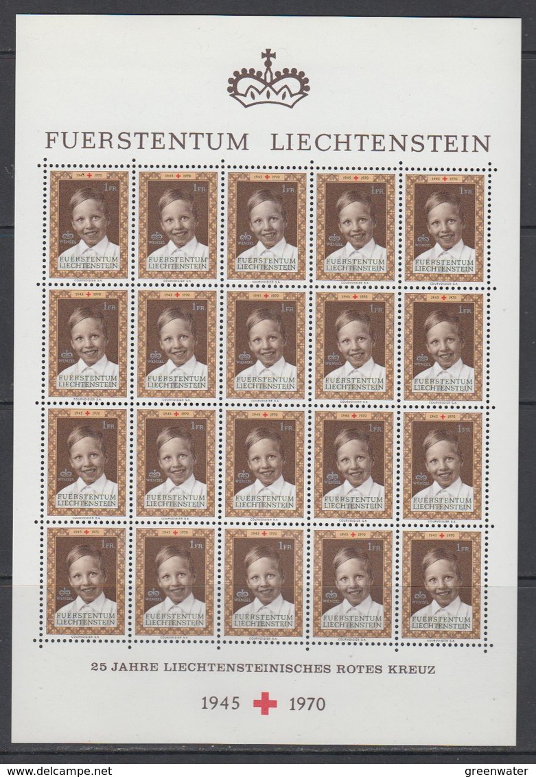 Liechtenstein 1970 25J. Liechtensteinisches Rotes Kreuz 1v Sheetlet  ** Mnh (F7902) - Ongebruikt