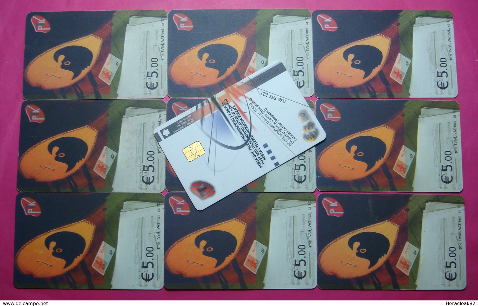 Series 008, Kosovo Lot Of 10 Chip Phone CARD 5 EURO Used Operator VALA900 (Alcatel) *Turkish National Instr* - Kosovo