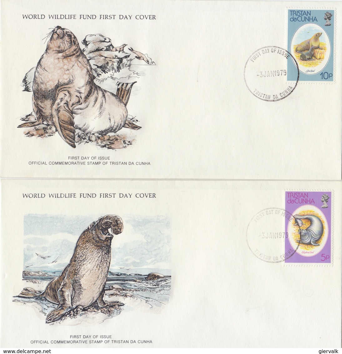 TRISTAN DA CUNHA 1979 FDC (2) With Mammals. - FDC