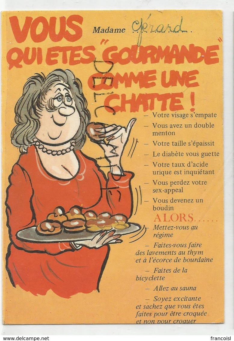 Dame Et Petits Gâteaux:" Madame, Vous Qui êtes Gourmande Comme Une Chatte ..." - Humour