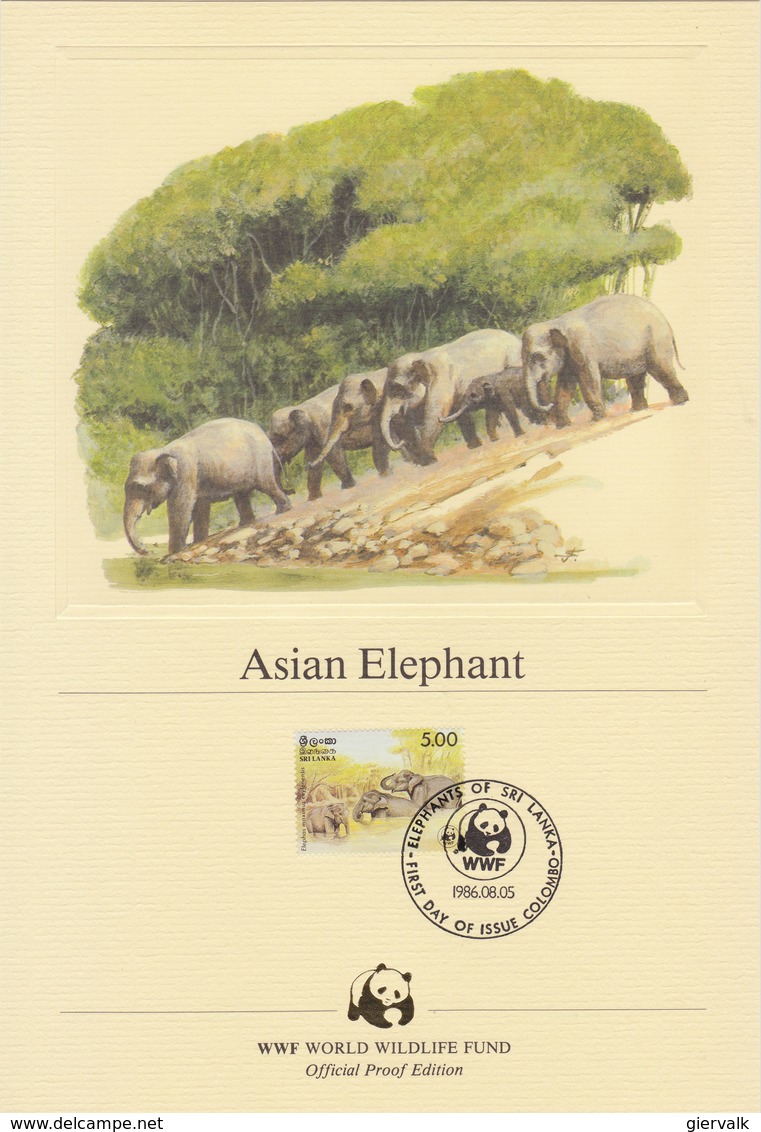 SRI LANKA 1986 WWF Official Proof Edition (4) With Asian Elephant. - Andere & Zonder Classificatie