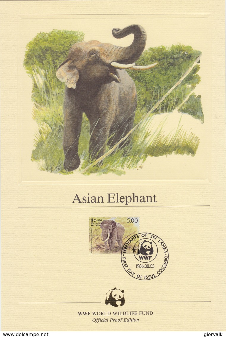 SRI LANKA 1986 WWF Official Proof Edition (4) With Asian Elephant. - Andere & Zonder Classificatie