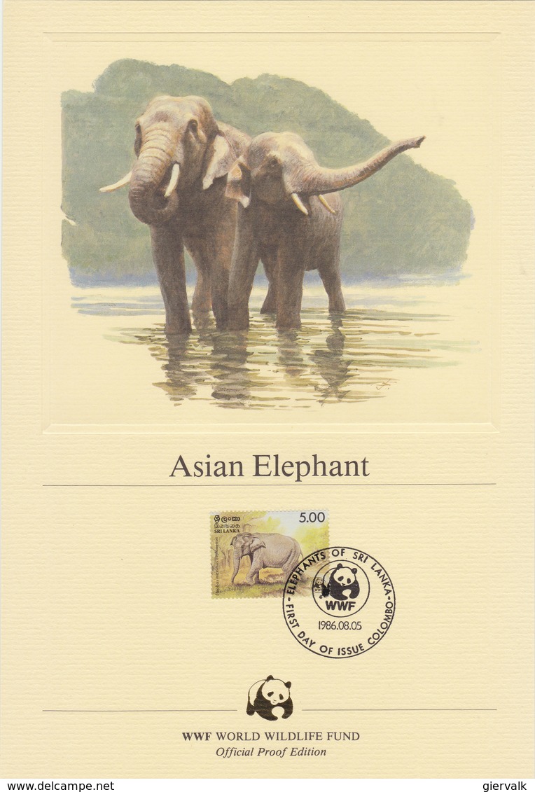 SRI LANKA 1986 WWF Official Proof Edition (4) With Asian Elephant. - Andere & Zonder Classificatie