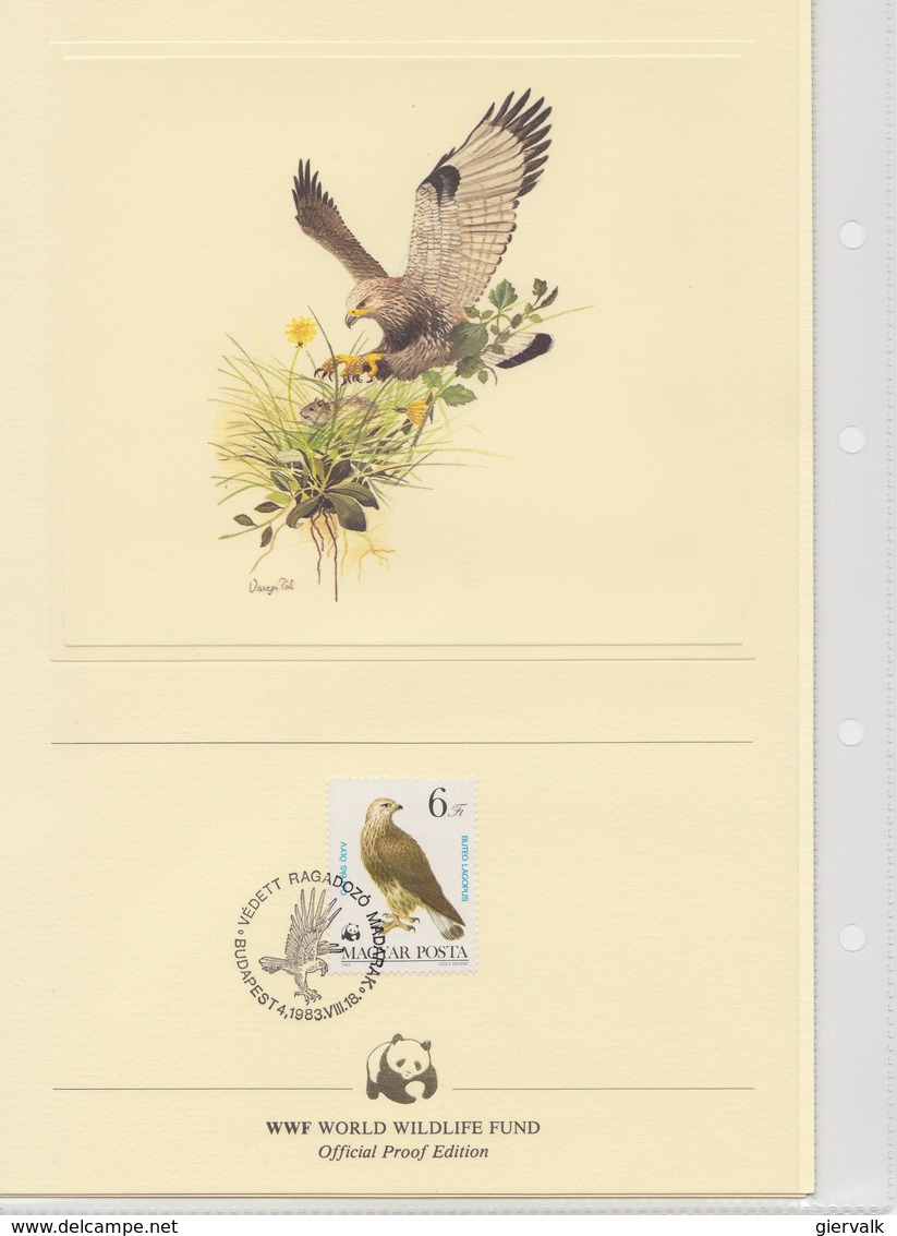 HUNGARY WWF 1983 FDC Official Proof Edition (7 sheets)