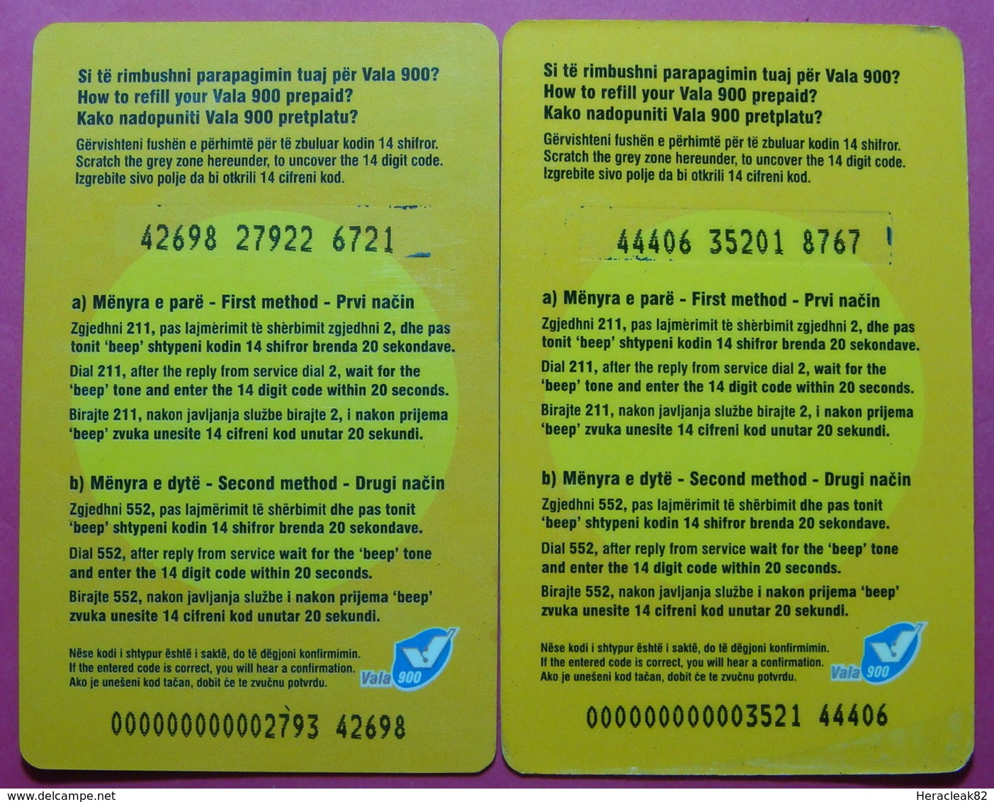 Series 4, Kosovo Lot Of 2 Prepaid Phone CARD 5 EURO Used Operator VALA900 (Alcatel) *Girl & Boy Mobiling* - Kosovo