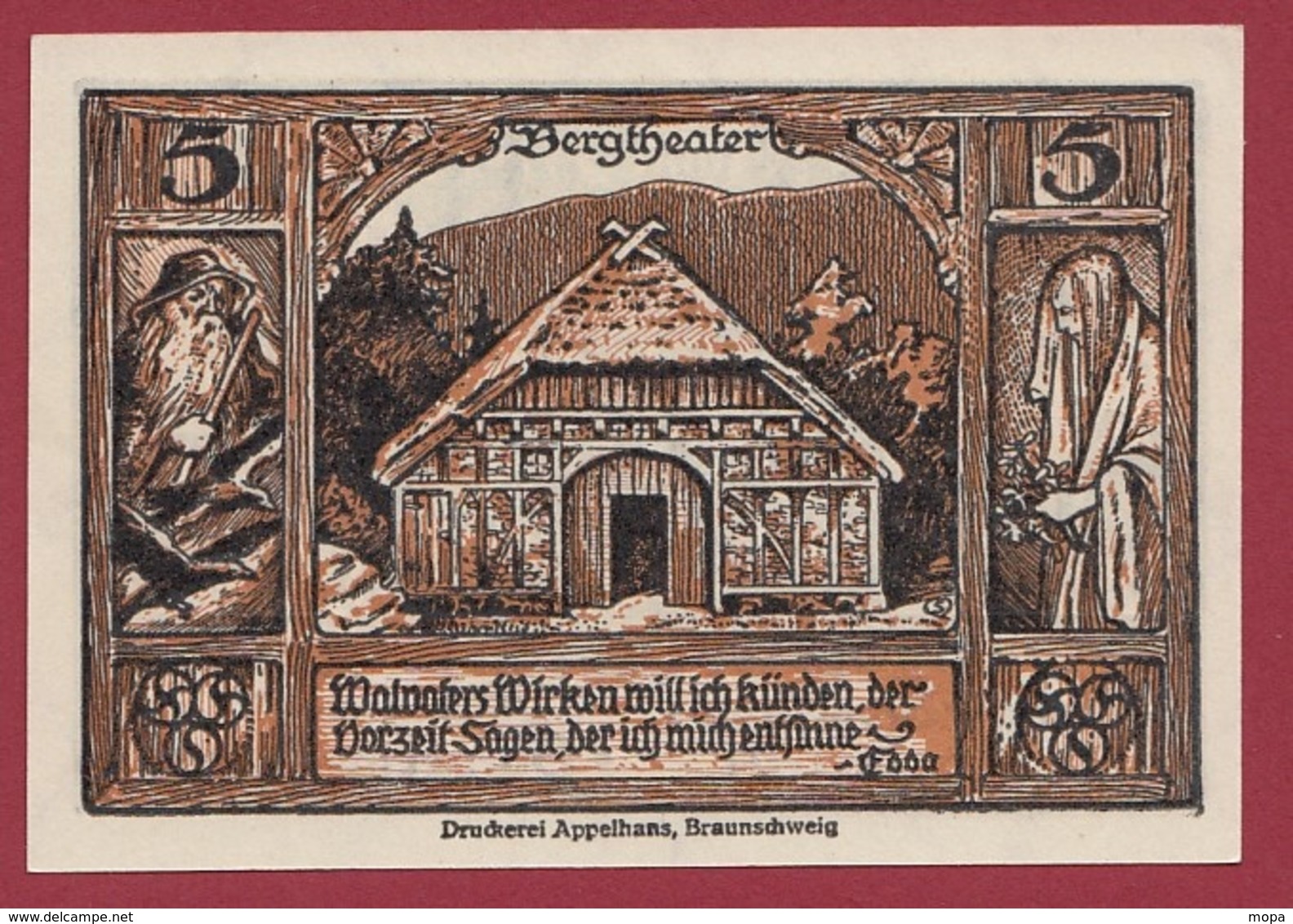 Allemagne 1 Notgeld 5 Pfennig Stadt Thale-Hartz   (RARE) Dans L 'état N °4228 - Collections