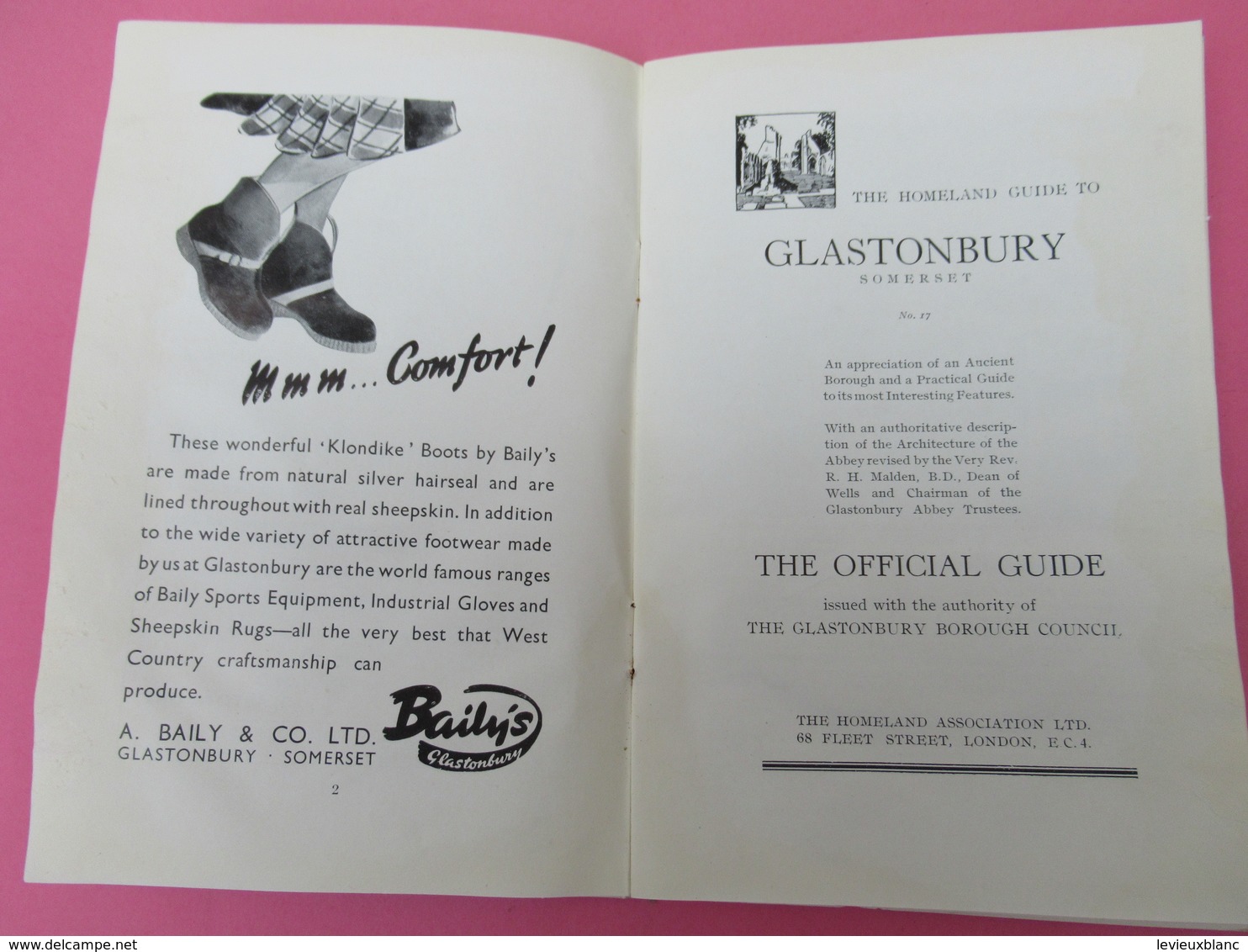 Fascicule/ANGLETERRE/GLASTONBURY/The Homeland Guide To Glastonbury/ Official Guide/ Somerset/Vers 1950   PGC344 - Tourism Brochures