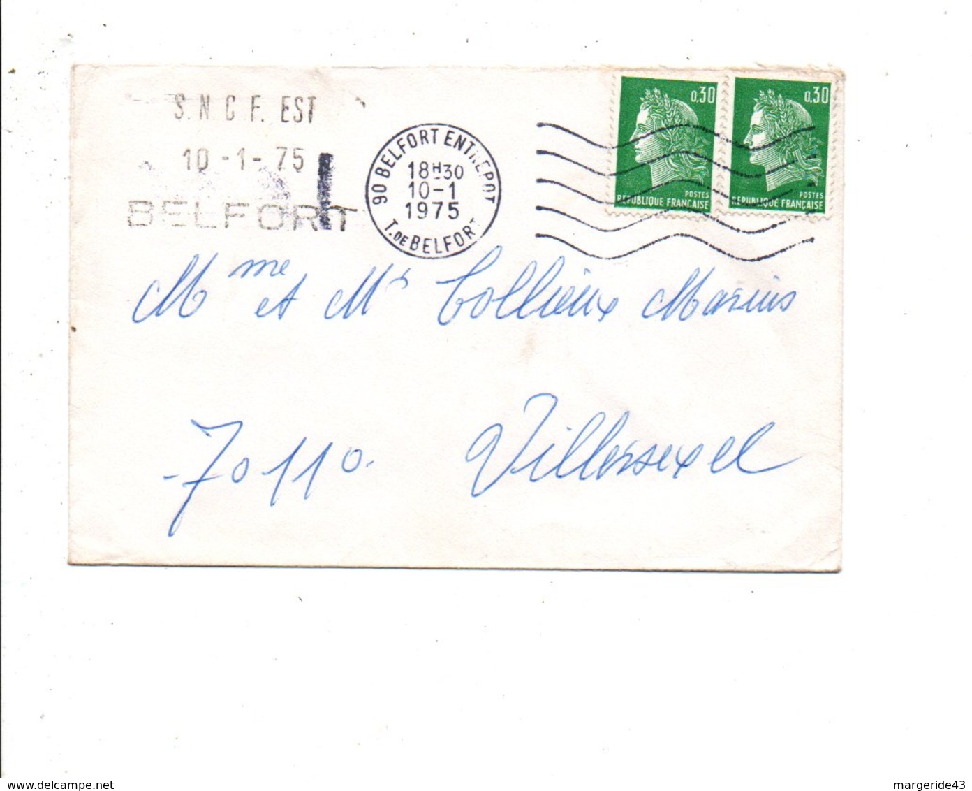 OBLITERATION BELFORT ENTREPOT 1975 - Manual Postmarks