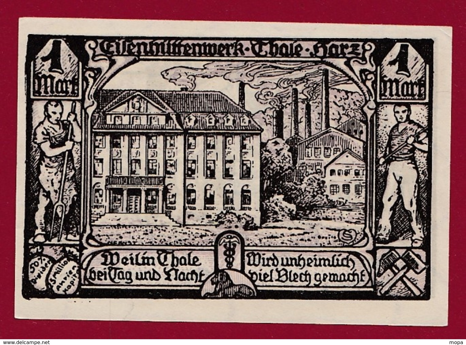 Allemagne 1 Notgeld 100 Pfennig Stadt Thale-Hartz   (RARE) Dans L 'état N °4234 - Collections