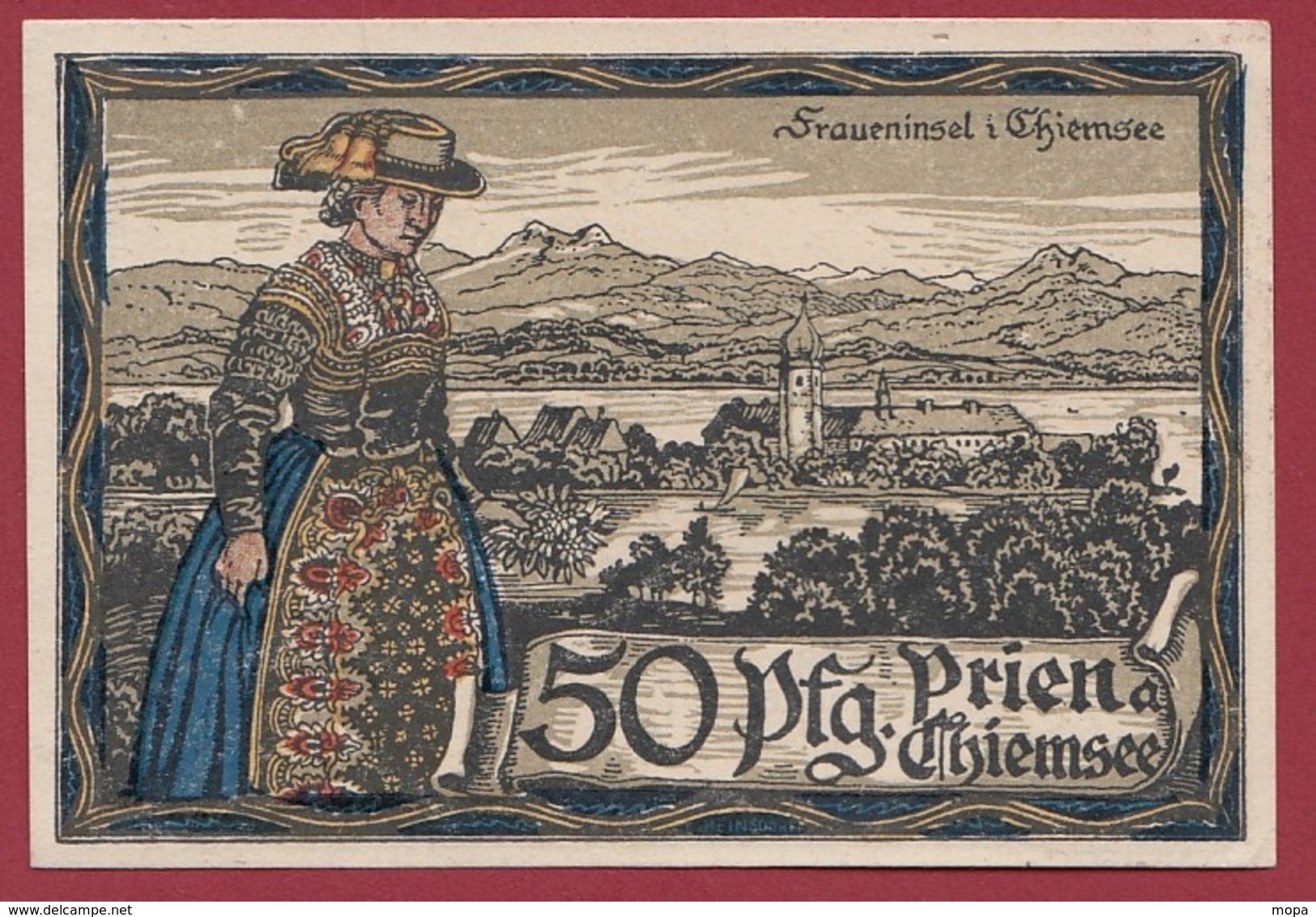 Allemagne 1 Notgeld 50 Pfennig Stadt Prien   (RARE) Dans L 'état N °4236 - Collections