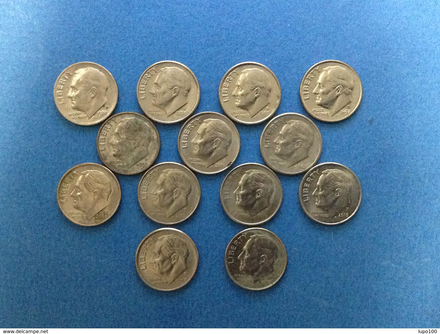 LOTTO USA 13 MONETE STATI UNITI ONE DIME ROOSEVELT ANNI DIVERSI - 1946-...: Roosevelt