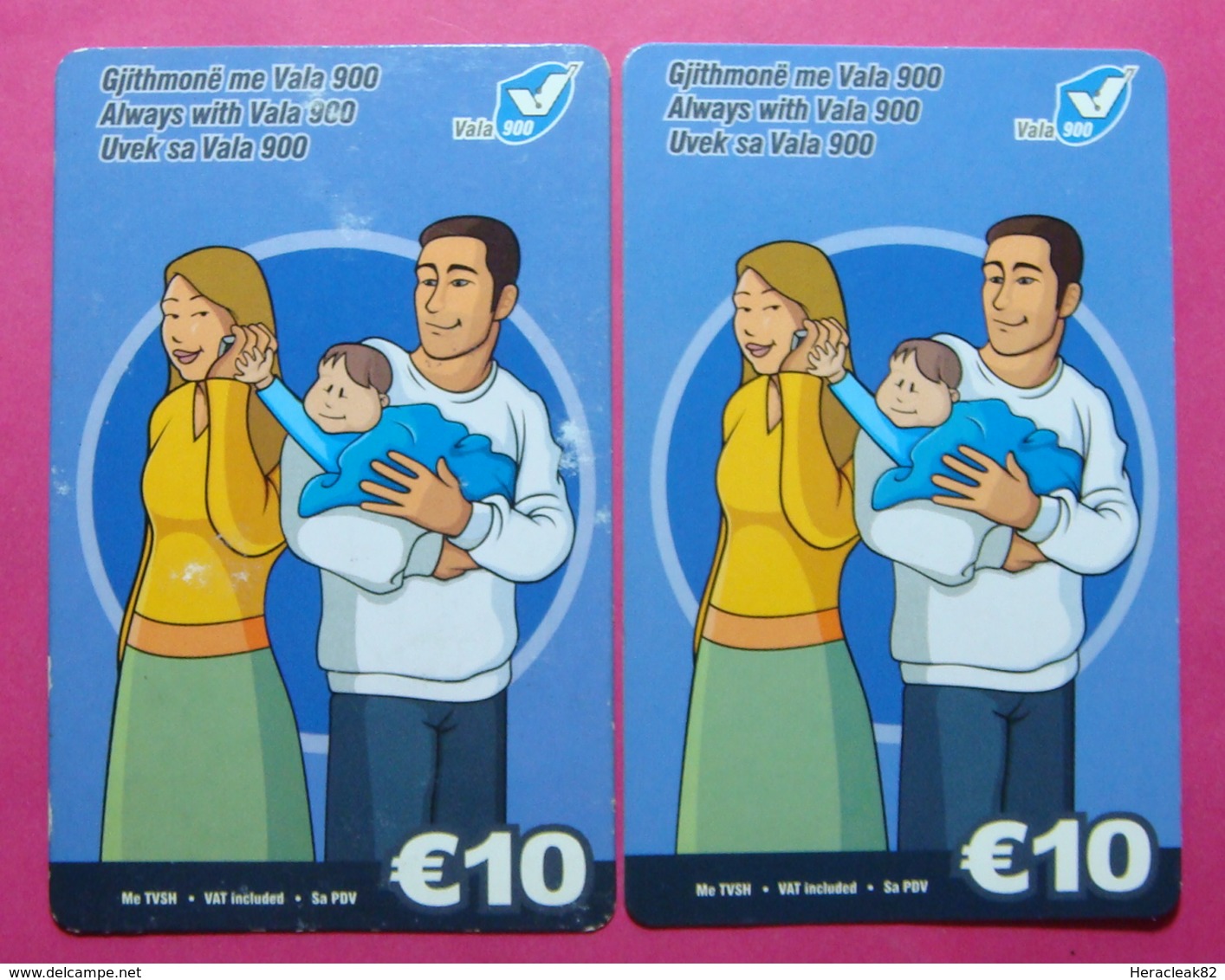 Series 61, Kosovo Lot Of 2 Prepaid Phone CARD 10 Euro Used Operator VALA900 (Alcatel) *Family Mobiling* - Kosovo