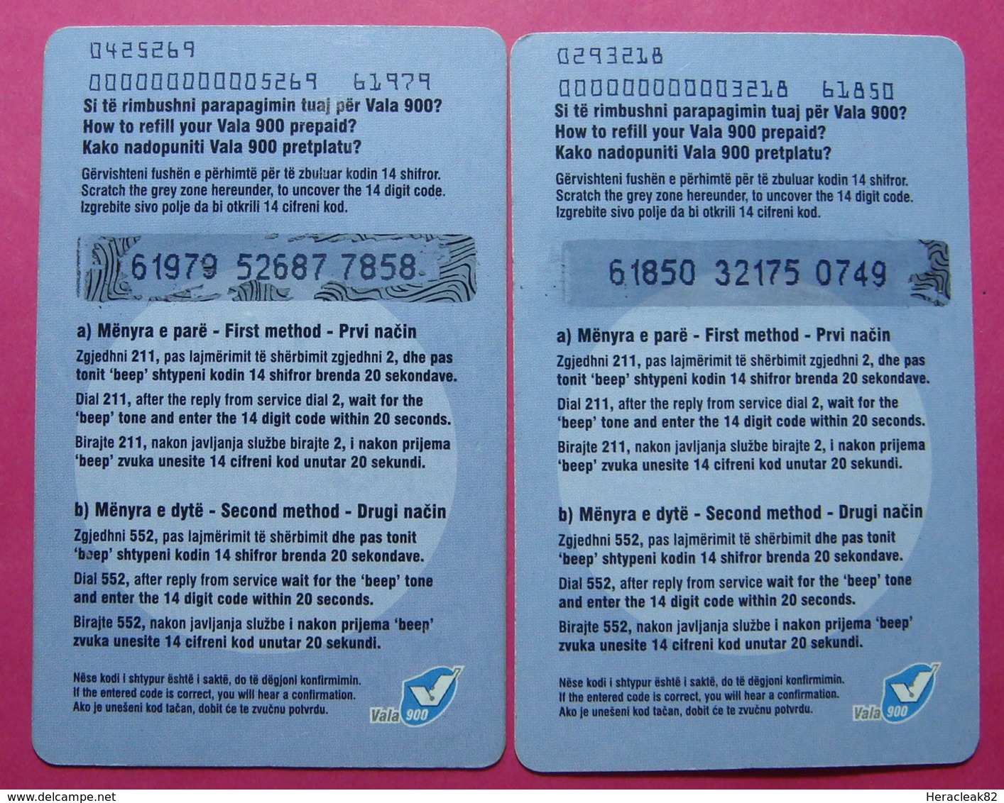 Series 61, Kosovo Lot Of 2 Prepaid Phone CARD 10 Euro Used Operator VALA900 (Alcatel) *Family Mobiling* - Kosovo