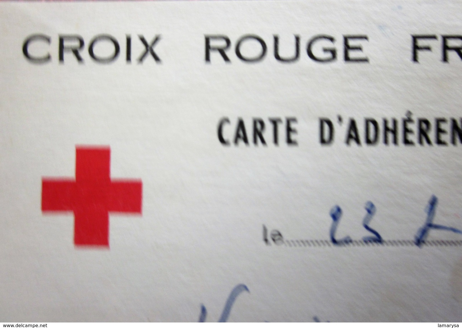 1958 CARTE ADHÉRENT Timbres  Europe  France  Erinnophilie  2 Vignettes Ligue Internationale De La Croix Rouge Française - Red Cross