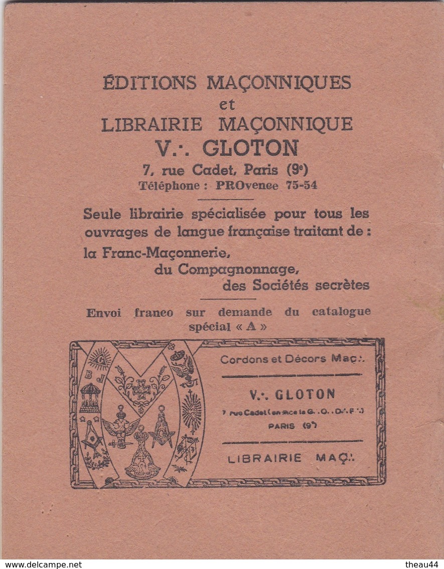 FRANC-MACONNERIE   -  Mémento Du Grade De Compagnon  -  Manuel De 16 Pages - Philosophie & Pensées