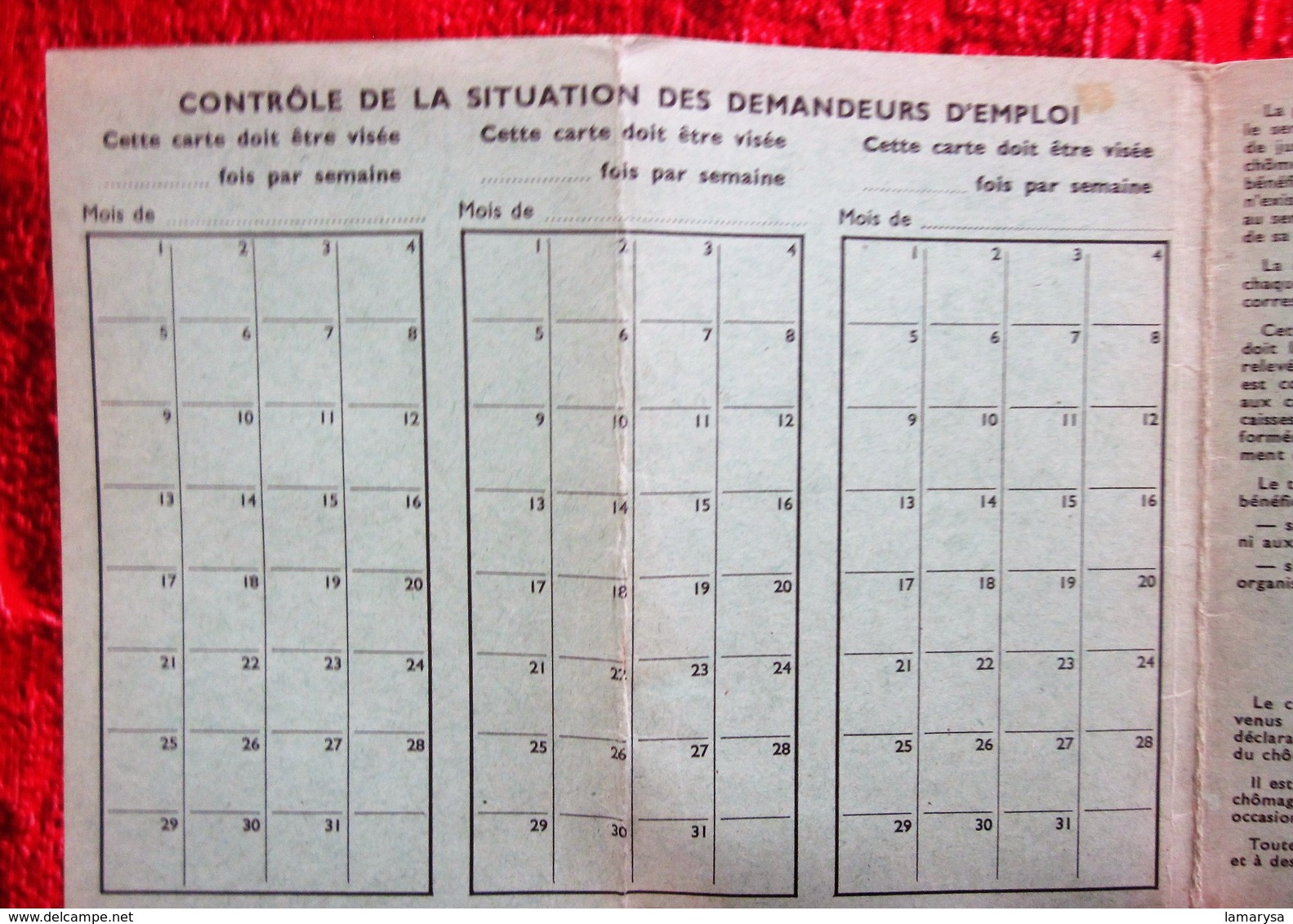 RAPATRIÈS CARTE SEMESTRIELLE INSCRIPTION SERVICE MAIN ŒUVRE MINISTÈRE TRAVAIL 1963 Née 1920 MOSTAGANEM ALGÉRIE RES DIGNE - Croix Rouge