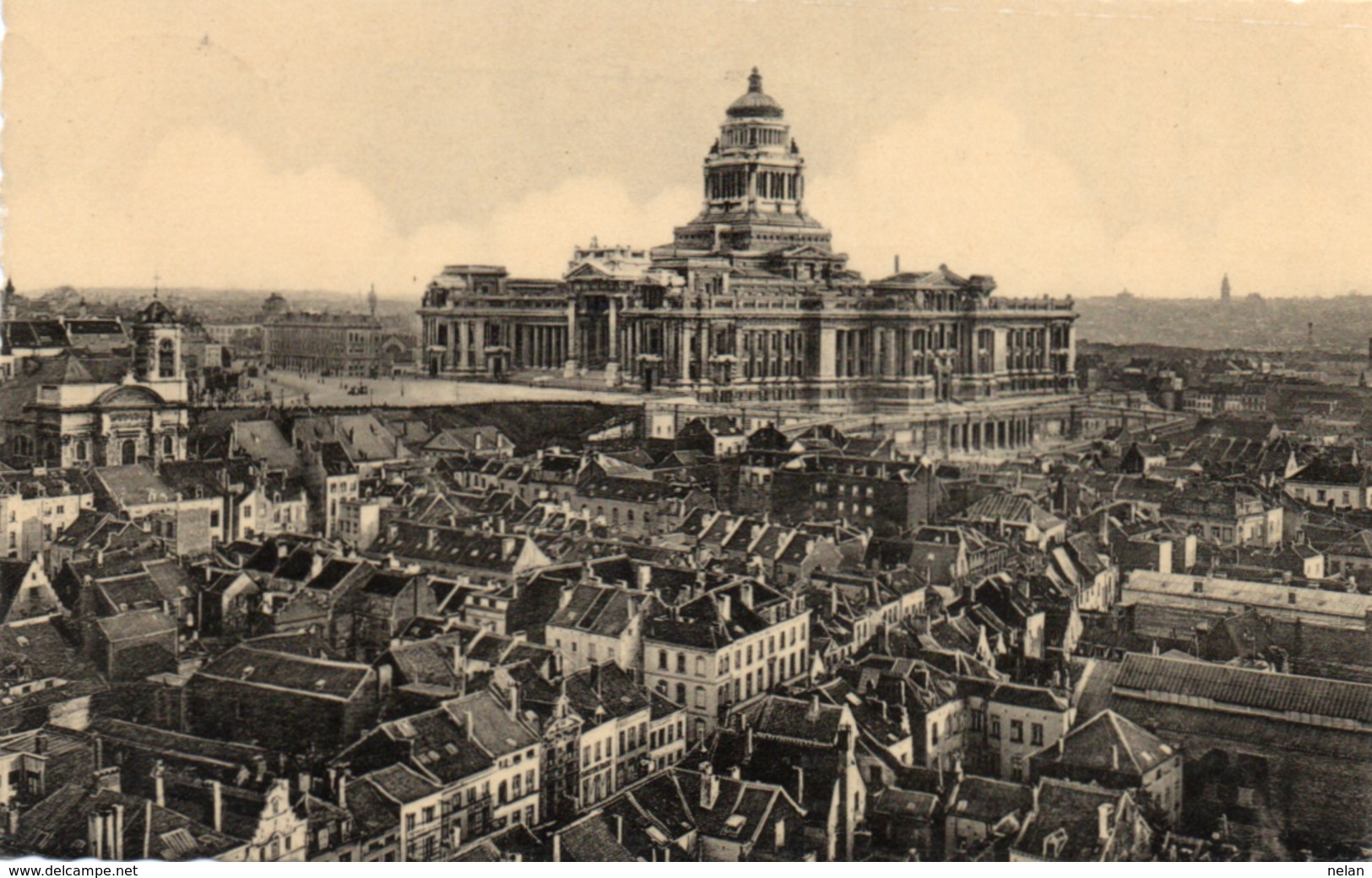 BRUXELLES-PALAIS DE JUSTICE-PANORAMA-VIAGGIATA 1952 - Viste Panoramiche, Panorama