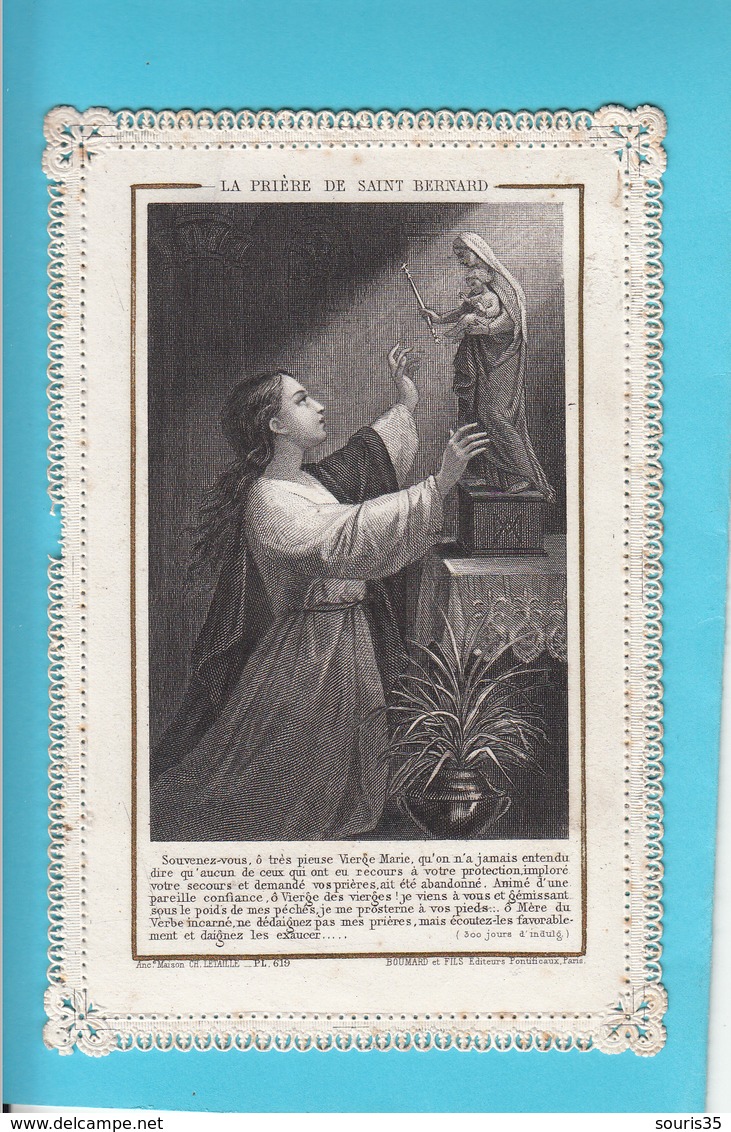 Image Religieuse Dentelle Canivet "Prière De Saint-Bernard" - Devotion Images
