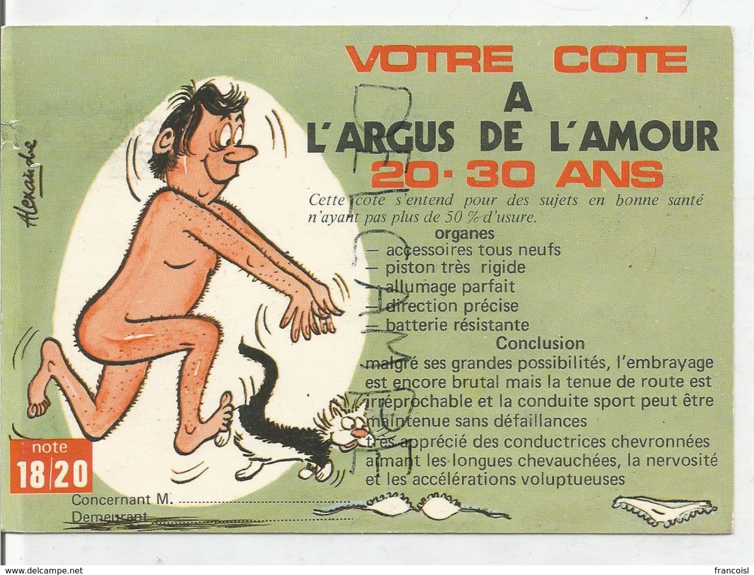 Votre Cote à L'argus De L'amour 20-30 Ans. - Humour