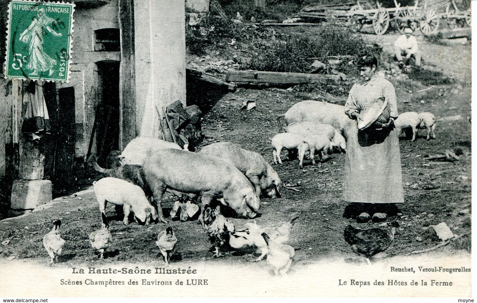 14089 - Hte Saone  Illustrée - Scénes Champêtres Des Environs De LURE - Repas Des Hotes De La Ferme     Circulée En1918 - Autres & Non Classés