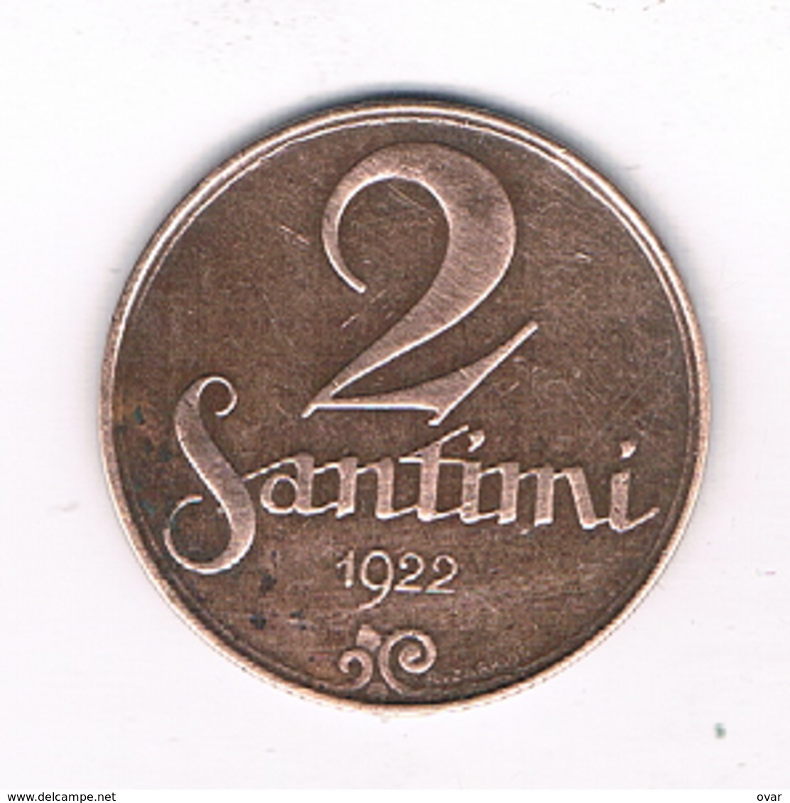 2 SANTIMI 1922 LETLAND /5373/ - Lettonie