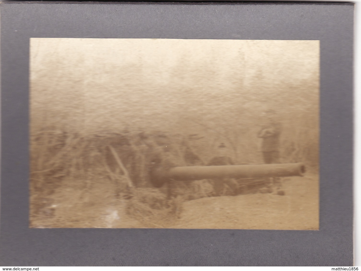 Photo Avril 1915 RANZIERES  (près Dieue-sur-Meuse) - Canon Et Tourelle D'un 140 De Marine En Position (A198, Ww1, Wk 1) - War 1914-18