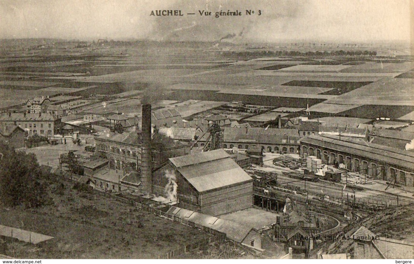 62. CPA. AUCHEL.  Vue Générale No 3. Les Batiments, Cheminée. - Autres & Non Classés