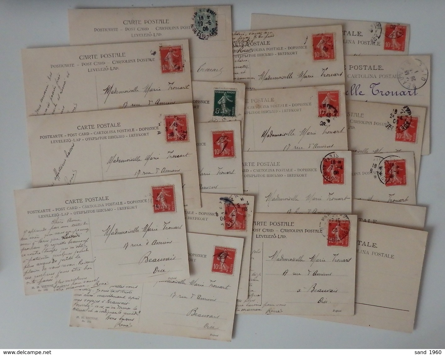 Illustrateur: M. M. VIENNE - Lot De 18 Cartes Postales - Colorisées - Circulées - 4 Scans - Vienne