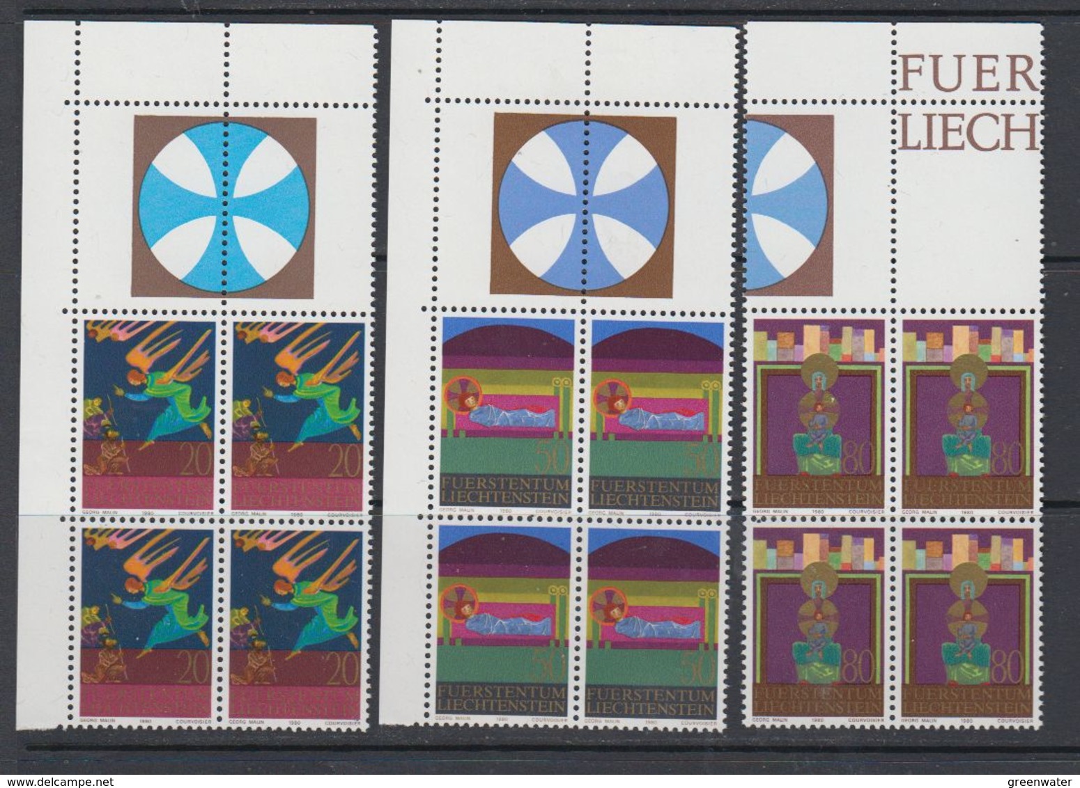 Liechtenstein 1980 Christmas / Weihnachten 3v Bl Of 4 ** Mnh (43530A) - Ongebruikt