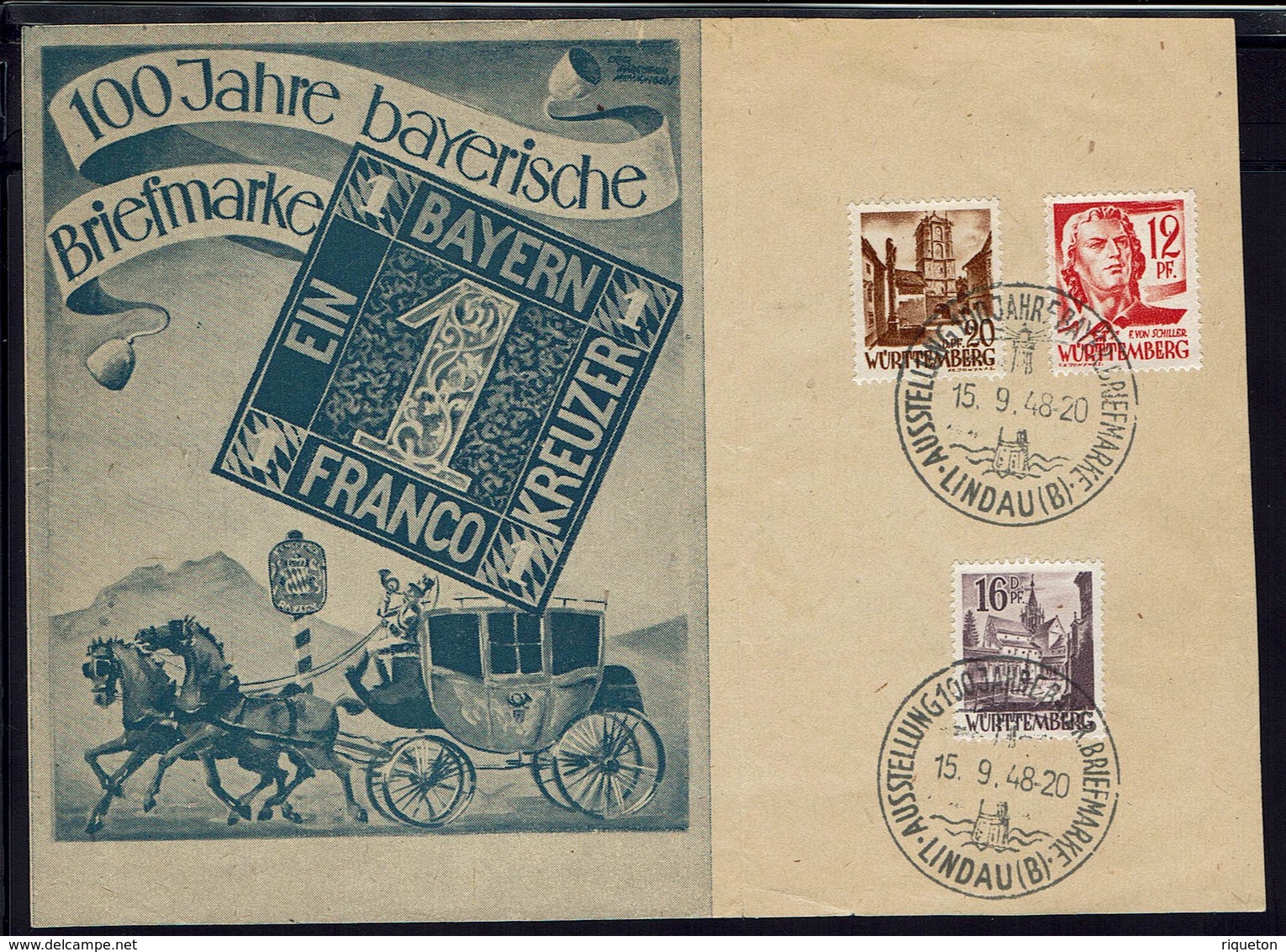 Allemagne - 1948 - Timbres Du Wurtemberg N° 17 + 23 + 24 Sur DEVANT D'ENVELOPPE - Joliment Illustré - B/TB - - Otros & Sin Clasificación