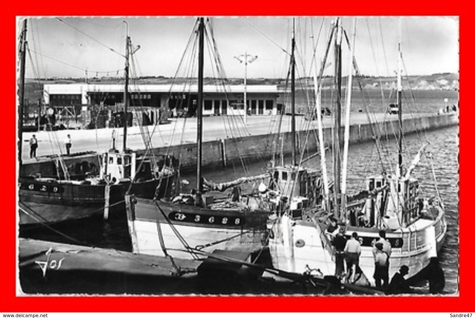 CPSM/pf (29) DOUARNENEZ.  Les Bateaux Devant La Nouvelle Criée, Animé...J151 - Douarnenez