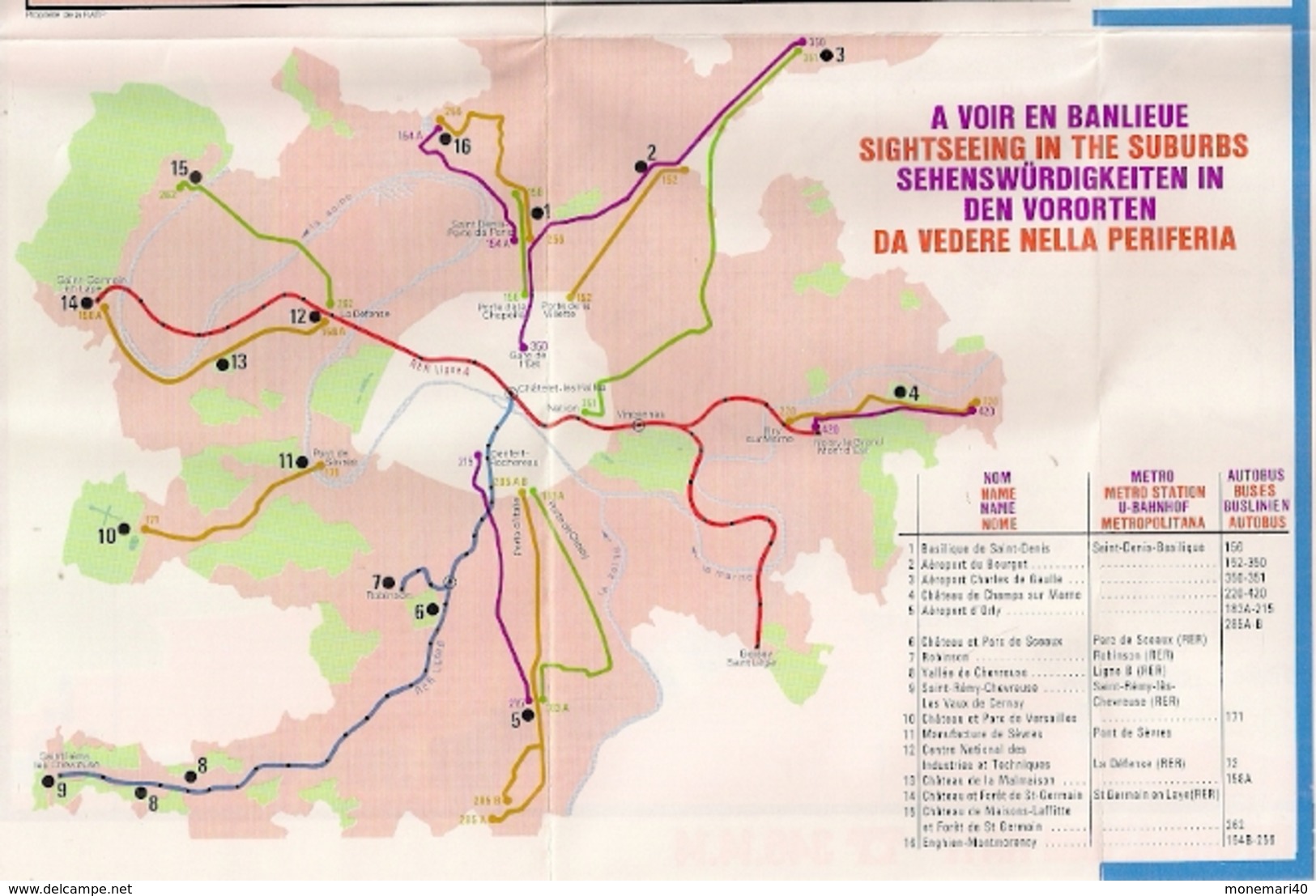 PARIS Avec Le "BILLET DE TOURISME" - PLAN DE RÉSEAU  - RATP - Europe