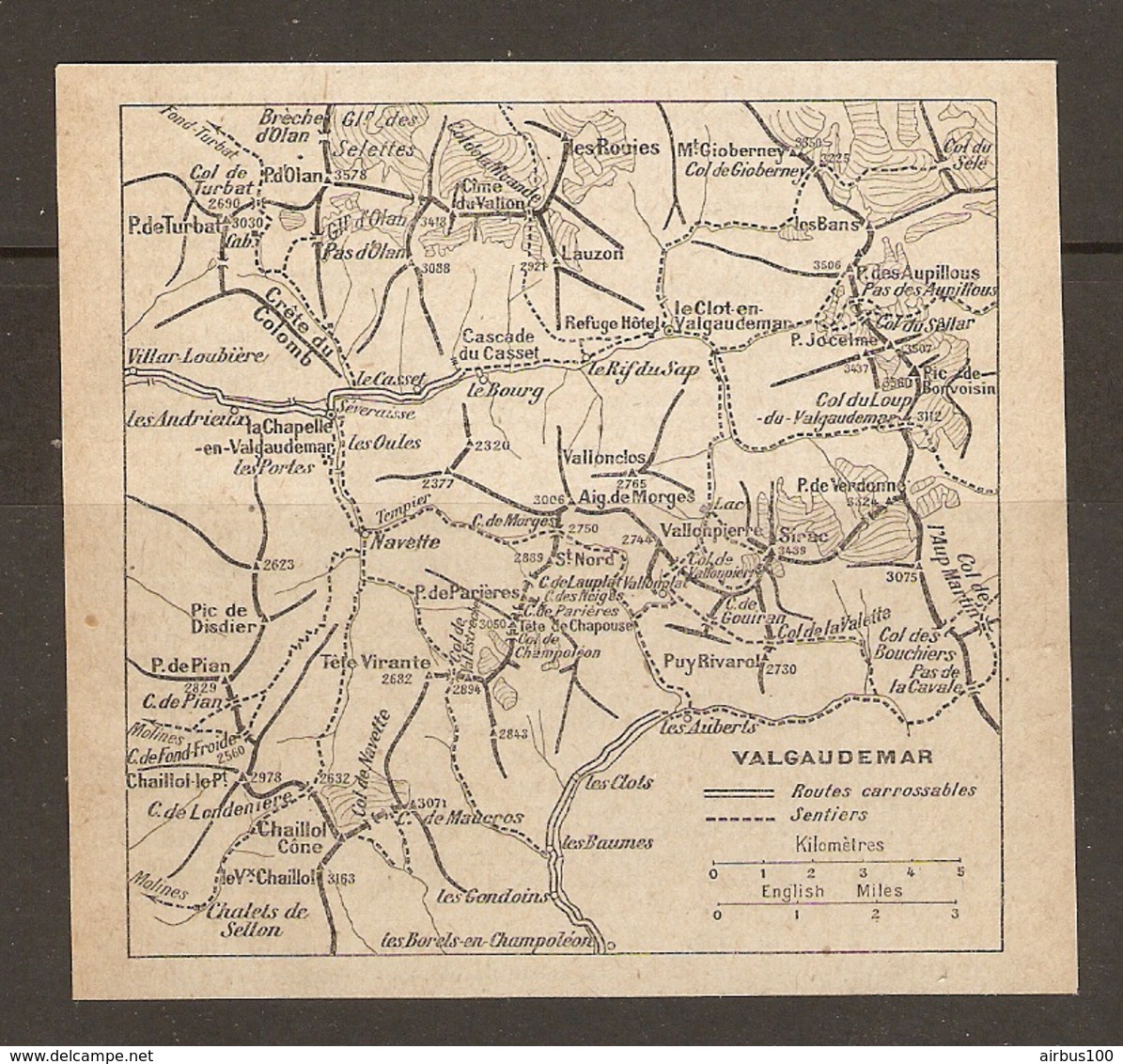 CARTE PLAN 1930 - MASSIF Des ECRINS VALGAUDEMAR - Topographical Maps