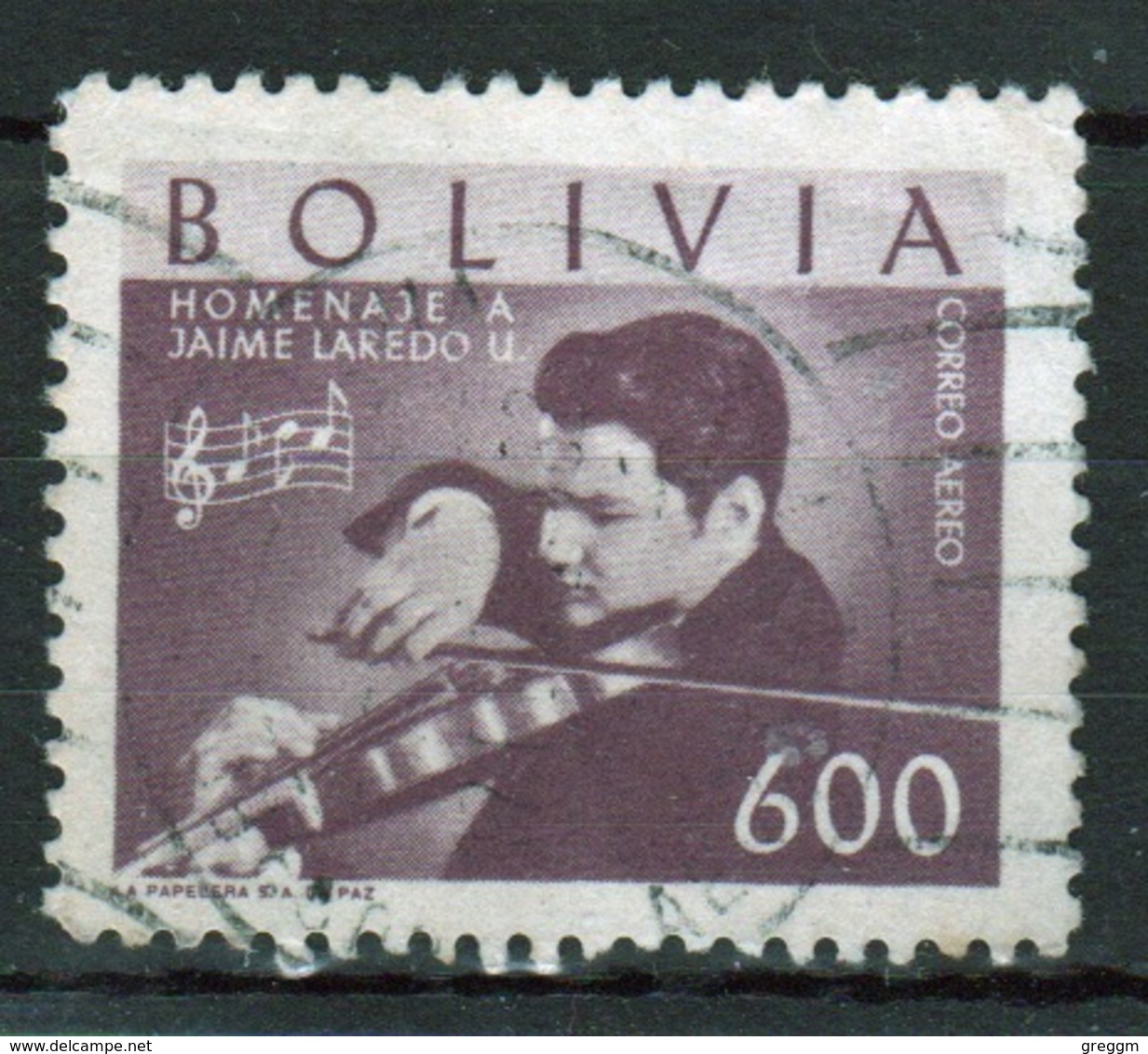 Bolivia 1960 Single 600b Jaime Laredo Commemoration Stamp. - Bolivië