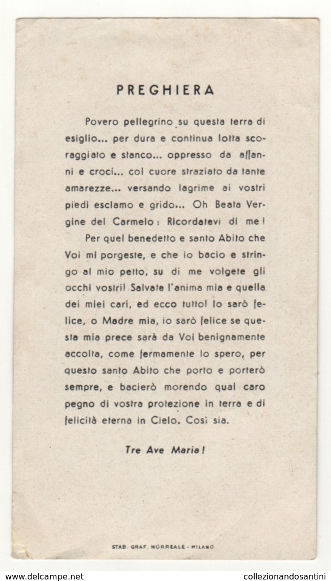 Santino Antico Cromo Madonna Del Carmine Da Rimini - Religione & Esoterismo