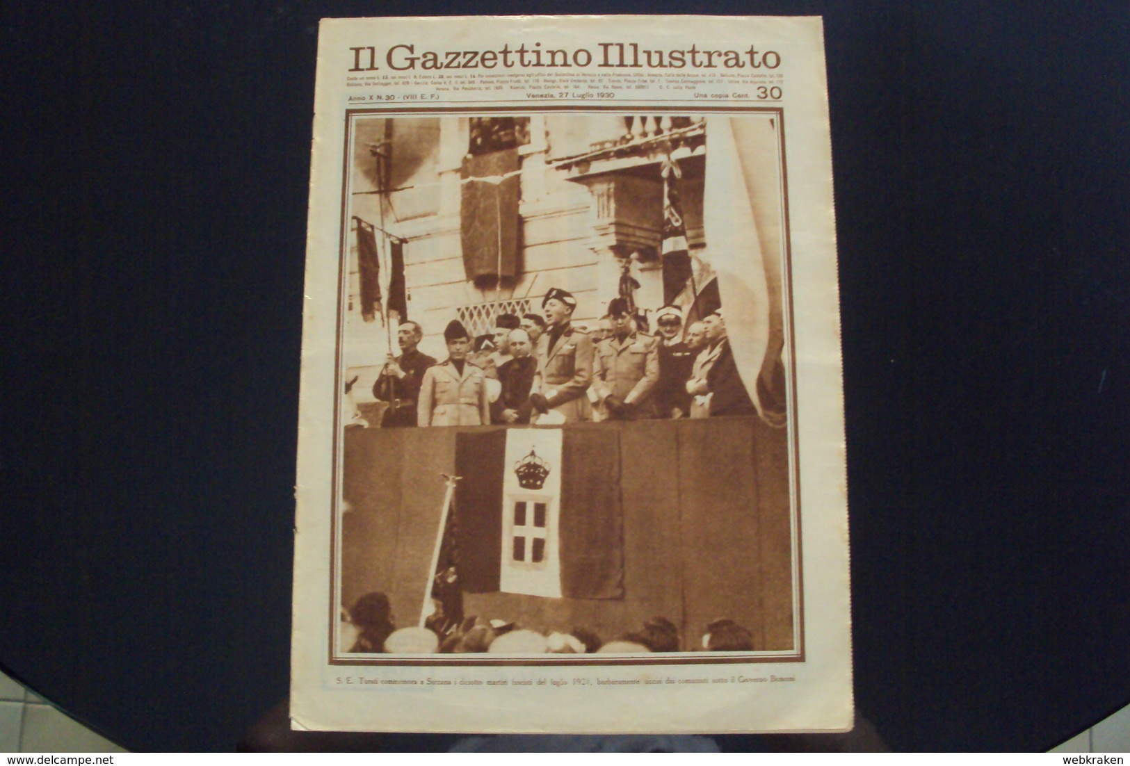 RIVISTA GIORNALE IL GAZZETTINO ILLUSTRATO ANNI 30 VENEZIA S.E. TURATI A SARZANA LA SPEZIA IN LIGURIA - Altri & Non Classificati