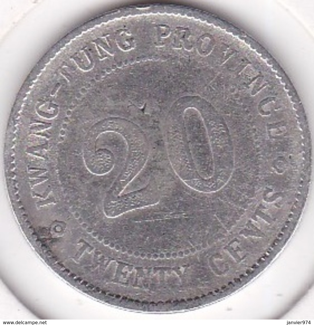 Chine Kwangtung Province. 20 Cents 1920 (Yr. 9) En Argent. Y# 423 - China